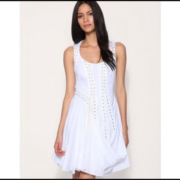 Brand New with tag All Saints draped white dress US 4
